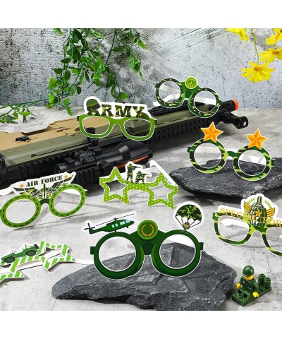 32 Pcs Army Military Party Decorations Camouflage Paper Eyeglasses Camouflage Themed Party Favors Camo Birthday Glasses Army ...