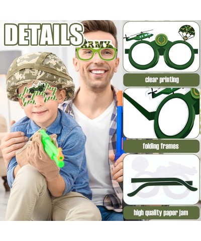 32 Pcs Army Military Party Decorations Camouflage Paper Eyeglasses Camouflage Themed Party Favors Camo Birthday Glasses Army ...