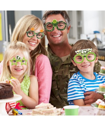 32 Pcs Army Military Party Decorations Camouflage Paper Eyeglasses Camouflage Themed Party Favors Camo Birthday Glasses Army ...