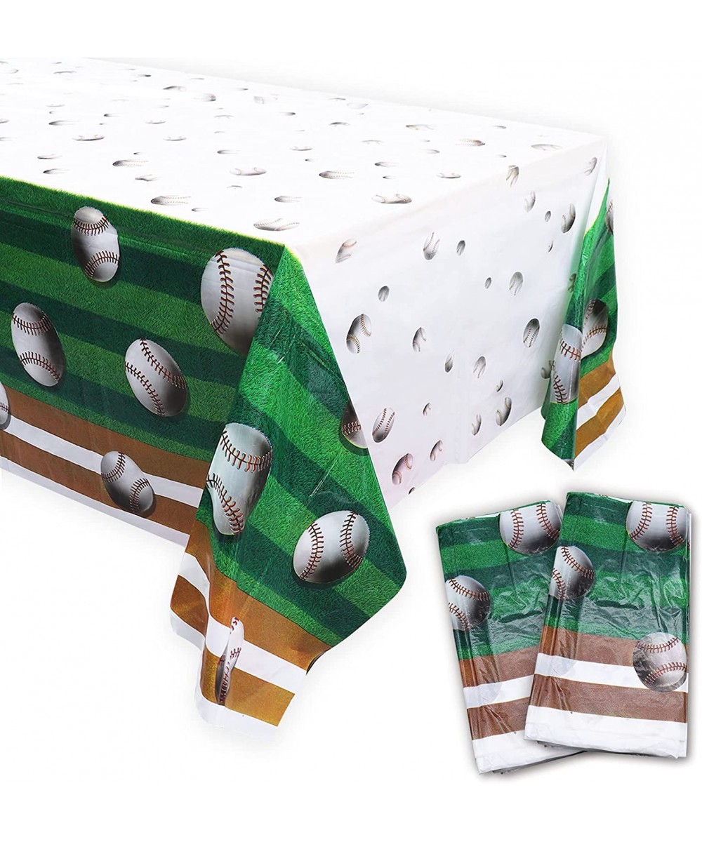 Baseball Tablecloth 2 Packs Sport Baseball Party Decorations Party Tablecloth Disposable Table Cover for Baseball Themed Part...