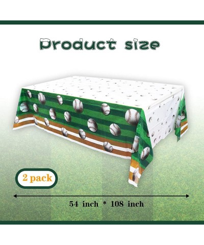 Baseball Tablecloth 2 Packs Sport Baseball Party Decorations Party Tablecloth Disposable Table Cover for Baseball Themed Part...