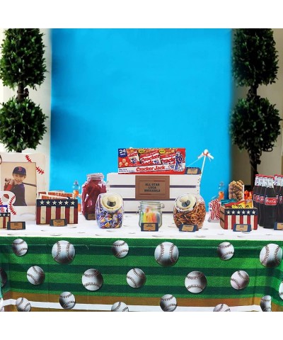 Baseball Tablecloth 2 Packs Sport Baseball Party Decorations Party Tablecloth Disposable Table Cover for Baseball Themed Part...