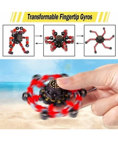 Funny Sensory Fingertip Gyro Spinning Mechanical Hand Toy Fingertip Spinning Top Focus Toy with Transformable Chain Spiral De...