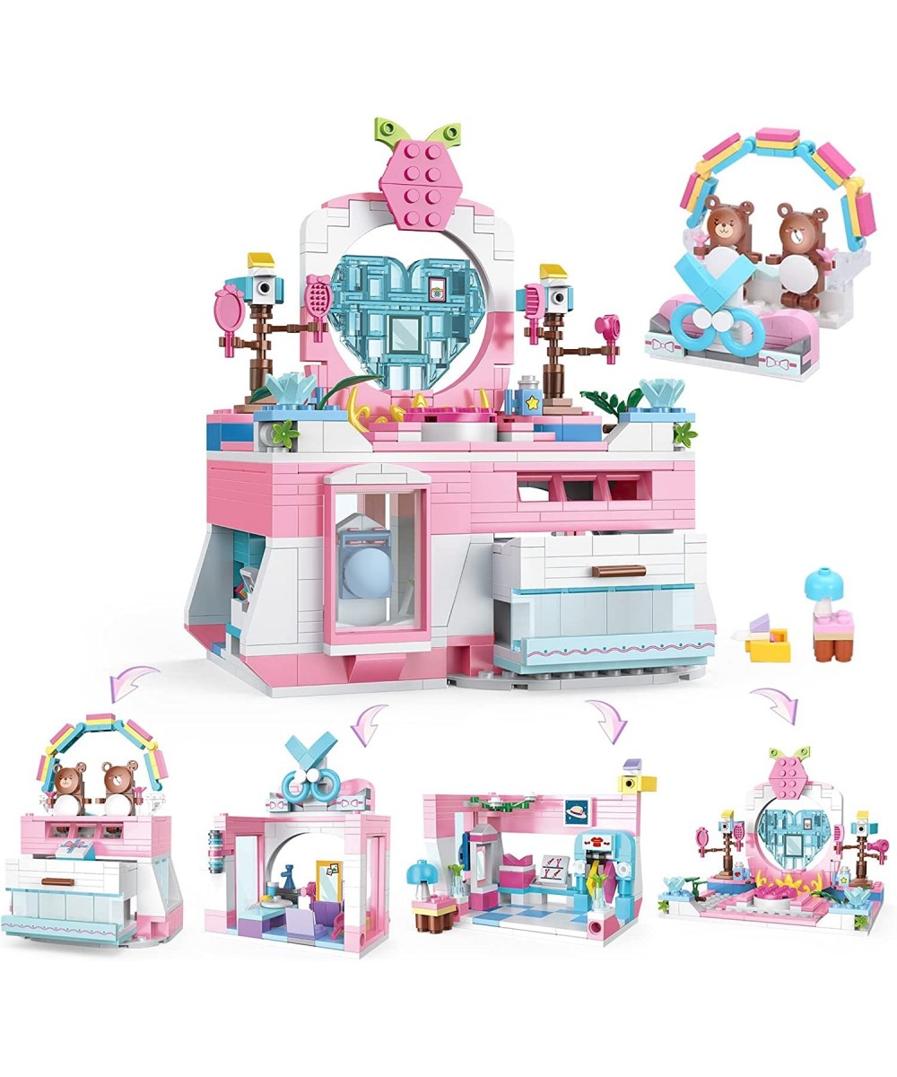 Girls Building Blocks Toys 653 Pieces Creator 4in1 Pink Jewelry Box Building Kit Friends Hair Salon City Sets Educational Gif...