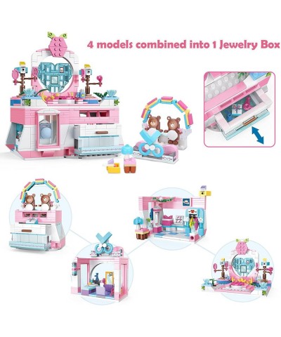 Girls Building Blocks Toys 653 Pieces Creator 4in1 Pink Jewelry Box Building Kit Friends Hair Salon City Sets Educational Gif...