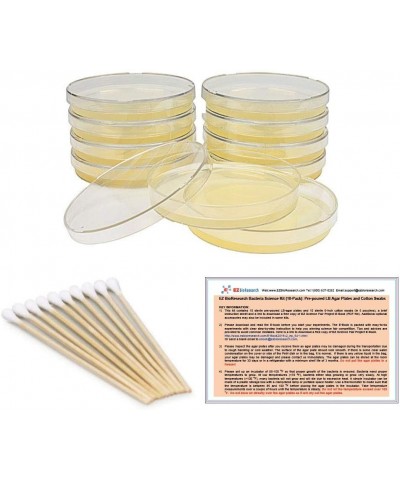 Bacteria Science Kit (IV): Top Science Fair Project Kit. Prepoured LB-Agar Plates And Cotton Swabs. Exclusive Free Science Fa...