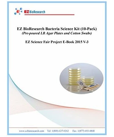 Bacteria Science Kit (IV): Top Science Fair Project Kit. Prepoured LB-Agar Plates And Cotton Swabs. Exclusive Free Science Fa...