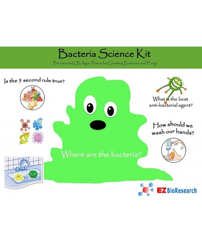 Bacteria Science Kit (IV): Top Science Fair Project Kit. Prepoured LB-Agar Plates And Cotton Swabs. Exclusive Free Science Fa...