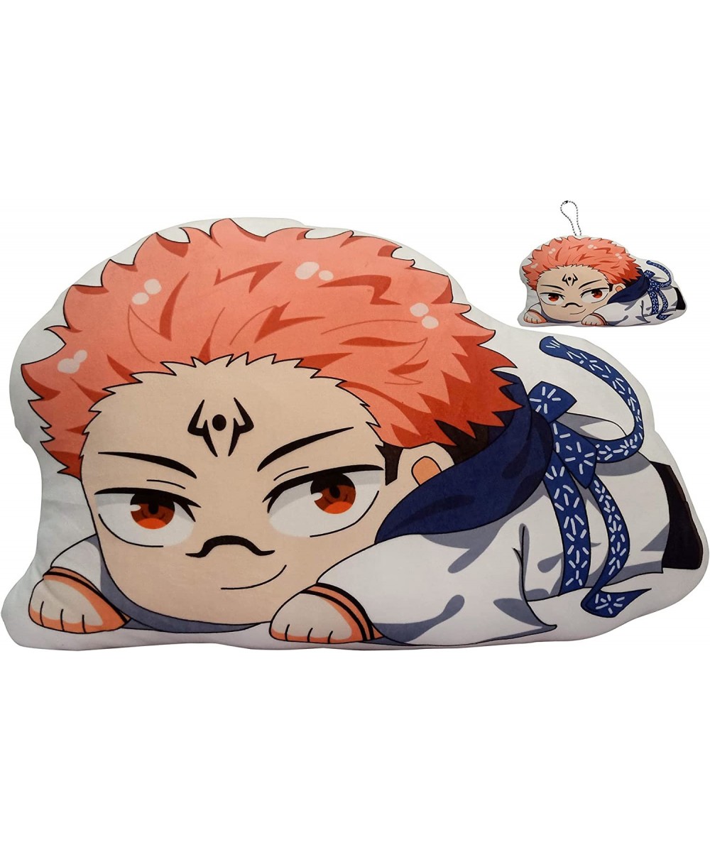 19" Jujutsu Kaisen Ryomen Sukuna Plush Throw Pillow & Keychain Anime Plushies Suit Cartoon JJK Plushie Pillows Soft Stuffed S...