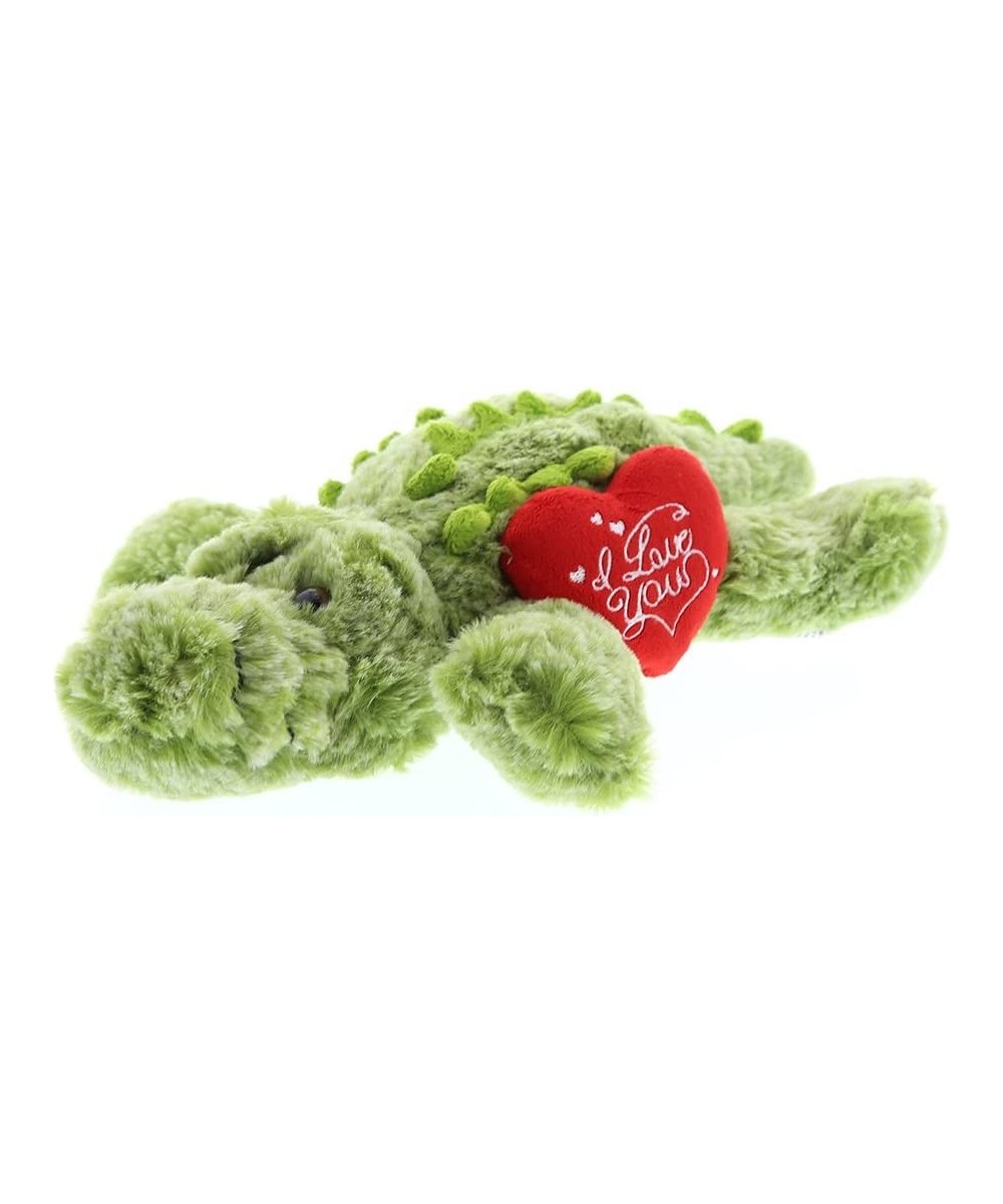 I Love You Green Alligator Small Plush - Cute Stuffed Animal with Heart and with Name Personalization for Valentines Annivers...