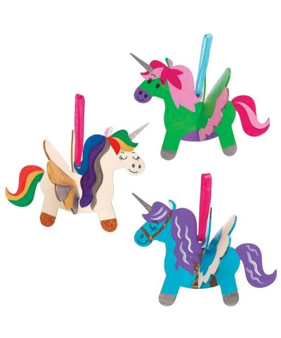 AT312 Wooden Unicorn Ornament - Pack Of 6 Make Your Own Christmas Ornament To Paint Make And Hang $17.39 Kids' Drawing & Writ...