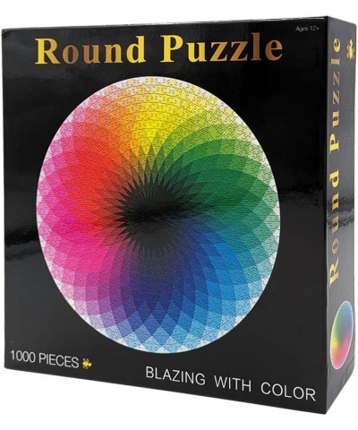 1000 Piece Puzzles for Adults Teen - Gradient Color Rainbow Large Round Jigsaw Puzzle Difficult and Challenge $34.40 Jigsaw P...