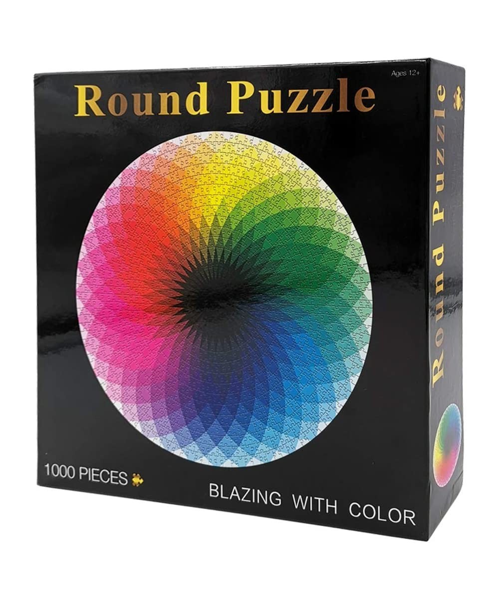 1000 Piece Puzzles for Adults Teen - Gradient Color Rainbow Large Round Jigsaw Puzzle Difficult and Challenge $34.40 Jigsaw P...