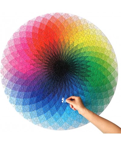 1000 Piece Puzzles for Adults Teen - Gradient Color Rainbow Large Round Jigsaw Puzzle Difficult and Challenge $34.40 Jigsaw P...