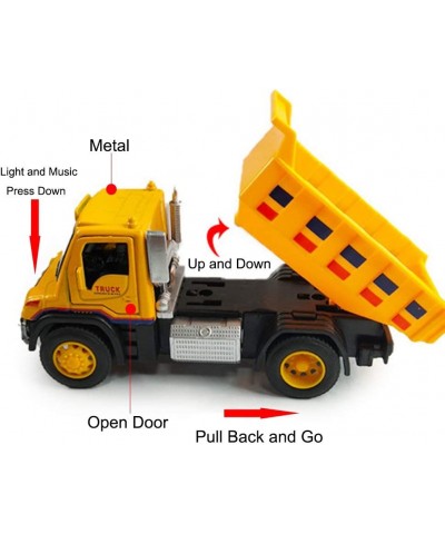 Construction Truck Toys 3 Pack Set Pull Back Vehicles with Lights and Sounds for Kids Toy Cars Excavator Mixer Dump Trucks Pl...