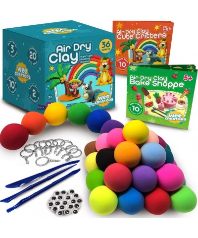 Air Dry Clay for Kids -- 36 Colors Air Clay Kit w/ Beautiful Activity Books & Accessories | Modeling Clay for Kids - Foam Cla...