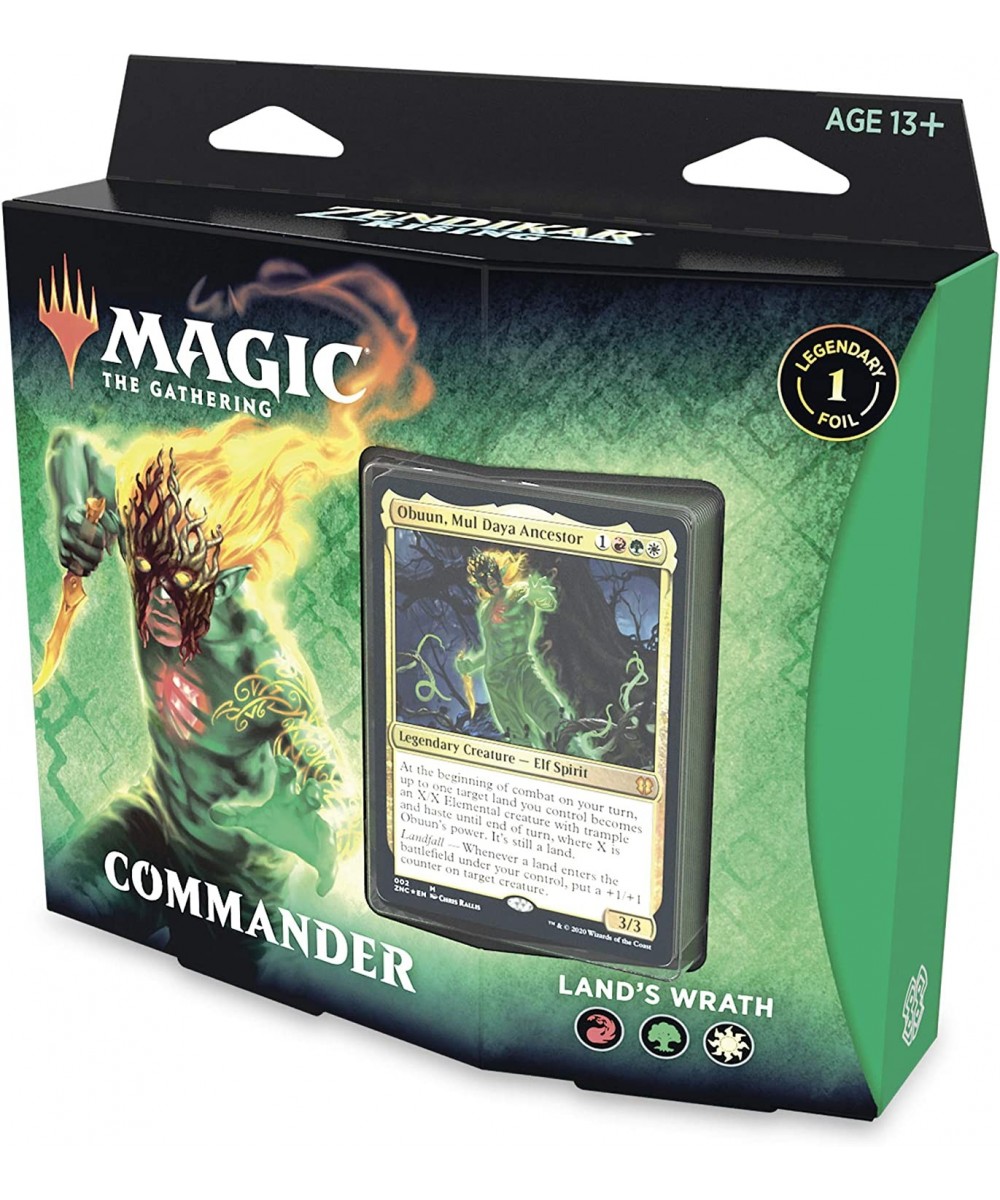 Magic: The Gathering Zendikar Rising Commander Deck – Land's Wrath | 100 Card Ready-to-Play Deck | 1 Foil Commander | Red-Gre...