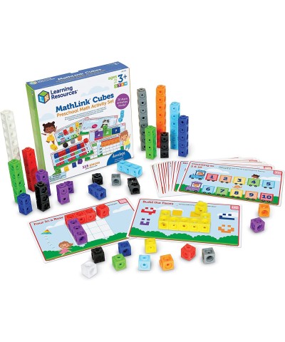 MathLink Cubes Preschool Math Activity Set 115 Pieces Ages 3+ Preschool STEM Activities Math Activity Set and Games for Kids ...