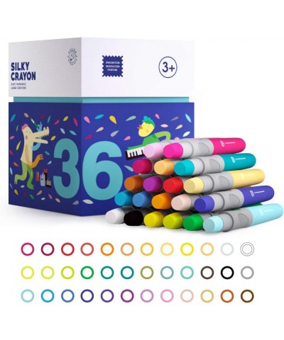 Silky Jumbo Crayons For Toddler - 36 Colors Non-Toxic Baby Crayons Twistable Chunky Crayons Window Caryons Kids Art Tools $47...