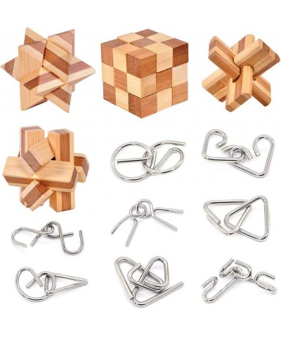 Bamboo 3D Puzzle Metal Brain Teasers Puzzles Mind Game Toys Set for Teens and Adults Pack of 12pcs $29.15 Brain Teaser Puzzles