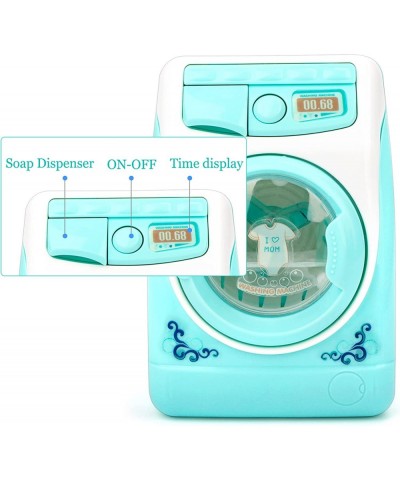 Washing Machine Toy for Kids Dollhouse Furniture Pretend Play Household Appliance Realistic Sounds with Lights Laundry Play S...