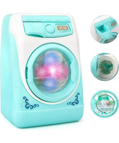 Washing Machine Toy for Kids Dollhouse Furniture Pretend Play Household Appliance Realistic Sounds with Lights Laundry Play S...