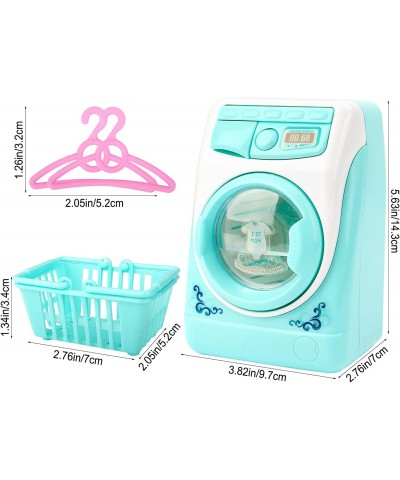 Washing Machine Toy for Kids Dollhouse Furniture Pretend Play Household Appliance Realistic Sounds with Lights Laundry Play S...