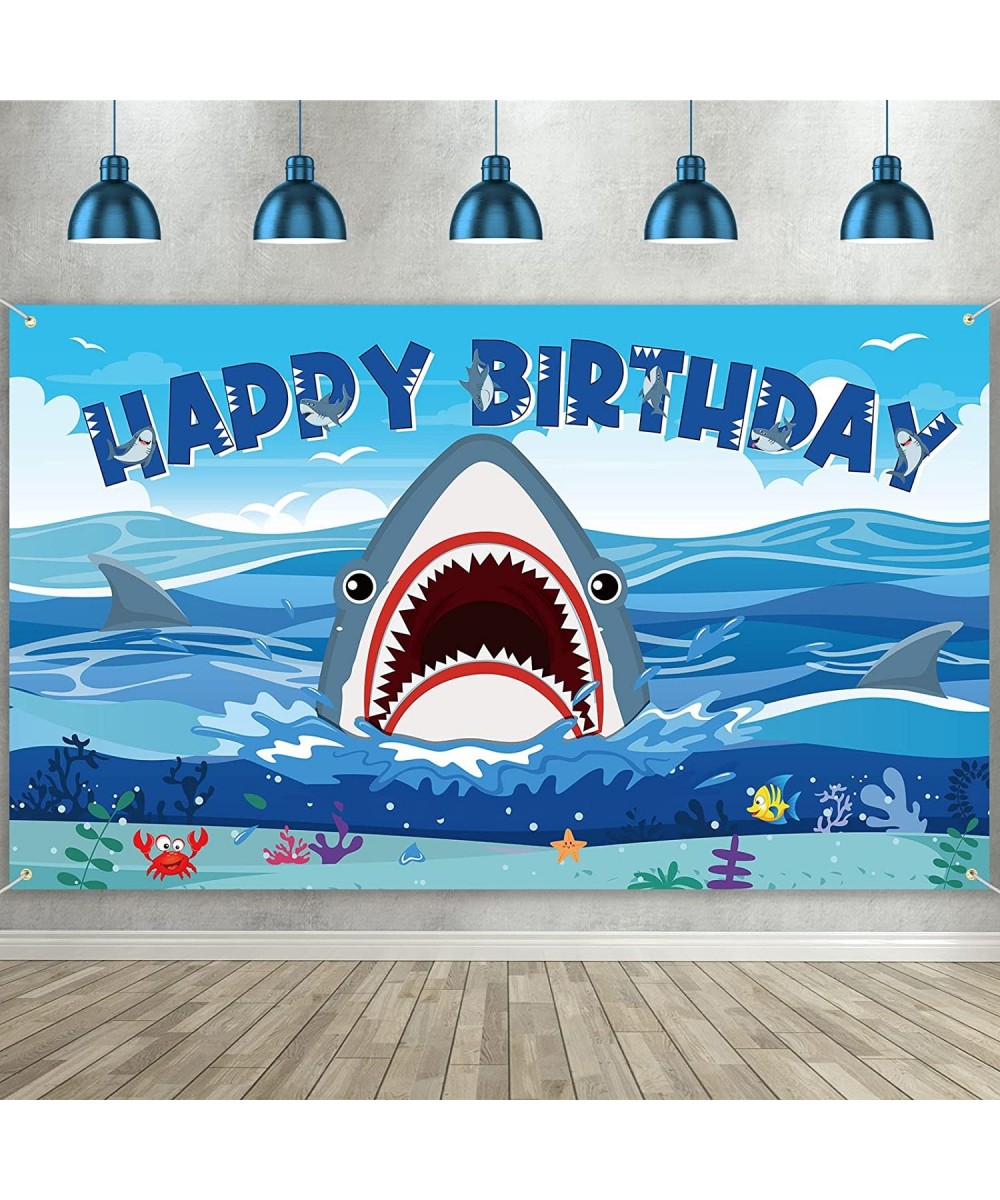 Shark Party Decorations Backdrop Banner Shark Birthday Decorations Under The Sea Shark Zone Photography Background for Boy Gi...