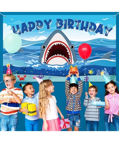 Shark Party Decorations Backdrop Banner Shark Birthday Decorations Under The Sea Shark Zone Photography Background for Boy Gi...