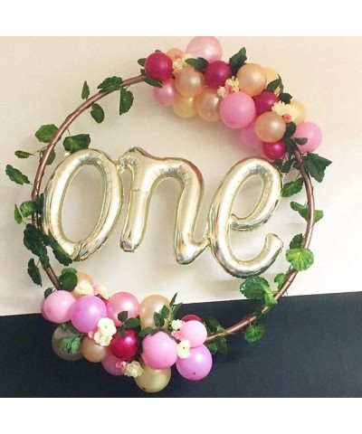 One Balloon Banner White Gold Number One Script Balloons 1 Balloon One Letter Foil Balloons for First Birthday Decoration 1 Y...