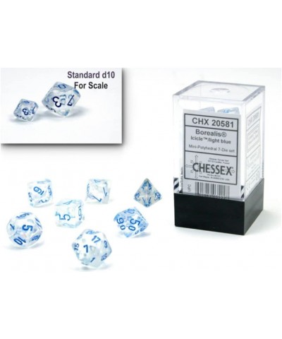 Dice Set – 10mm Borealis Light Blue Luminary Polyhedral Dice Set – Dungeons and Dragons D&D DND TTRPG Dice – Includes 7 Dice ...