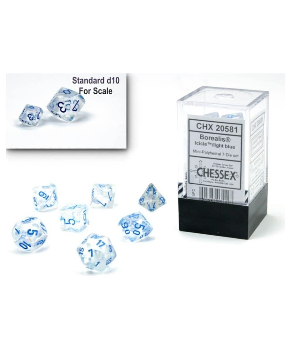 Dice Set – 10mm Borealis Light Blue Luminary Polyhedral Dice Set – Dungeons and Dragons D&D DND TTRPG Dice – Includes 7 Dice ...