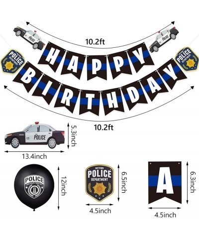 32 Pieces Police Birthday Party Decorations Set Police Party Swirls Set Including 20 Police Party Latex Balloons 2 Police Ban...