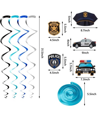 32 Pieces Police Birthday Party Decorations Set Police Party Swirls Set Including 20 Police Party Latex Balloons 2 Police Ban...