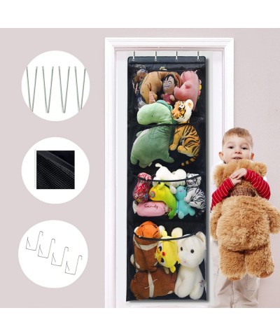 Stuffed Animal Storage Over The Door Organizer Storage for Filling Stuff Toys Stuffed Animals Holder with 4 Pockets Foldable ...