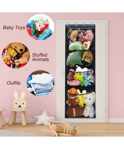 Stuffed Animal Storage Over The Door Organizer Storage for Filling Stuff Toys Stuffed Animals Holder with 4 Pockets Foldable ...