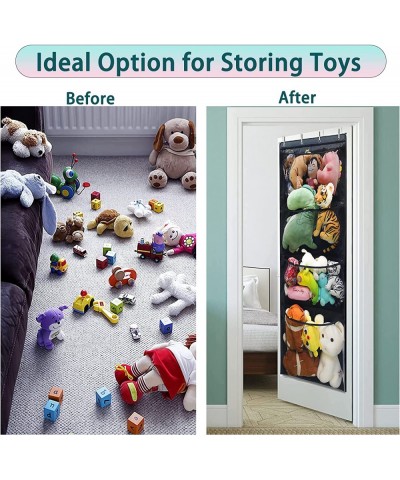 Stuffed Animal Storage Over The Door Organizer Storage for Filling Stuff Toys Stuffed Animals Holder with 4 Pockets Foldable ...