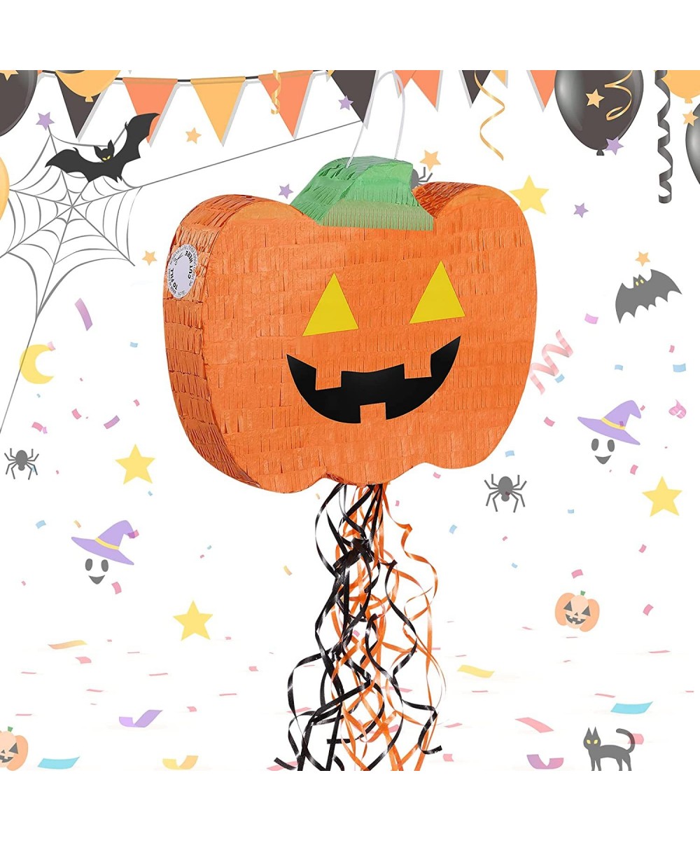 Halloween Pumpkin Pinata Small Pumpkin Pull String Pinata Paper Halloween Hanging Decoration Pinata Sugar Filled Toy for Happ...