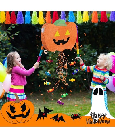 Halloween Pumpkin Pinata Small Pumpkin Pull String Pinata Paper Halloween Hanging Decoration Pinata Sugar Filled Toy for Happ...