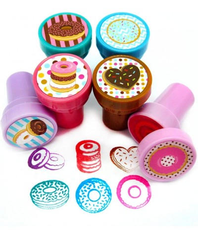 Donuts Birthday Party Favor Set (12 multi-point pencils 12 self-inking stampers 12 sticker sheets 12 small spiral notepads) D...