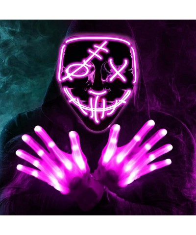 2 Set Halloween LED Mask with Gloves Light up Glow Gloves Scary Mask for Kids Adults Halloween Costumes Cosplay Party $35.61 ...