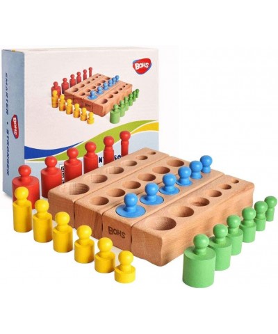 Montessori Knobbed Cylinders Blocks - 6 Pegs / 6.7 Inches - Preschool Manipulatives Montessori Toys $42.42 Pegged Puzzles