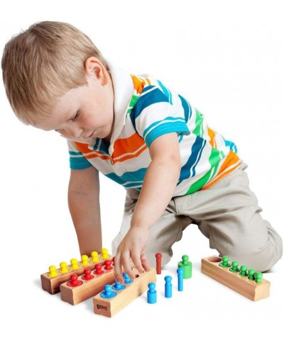 Montessori Knobbed Cylinders Blocks - 6 Pegs / 6.7 Inches - Preschool Manipulatives Montessori Toys $42.42 Pegged Puzzles