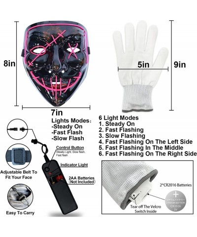 2 Set Halloween LED Mask with Gloves Light up Glow Gloves Scary Mask for Kids Adults Halloween Costumes Cosplay Party $35.61 ...