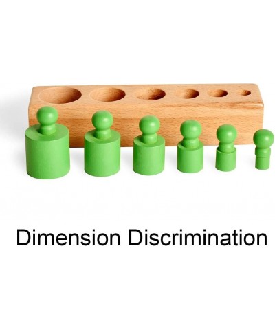 Montessori Knobbed Cylinders Blocks - 6 Pegs / 6.7 Inches - Preschool Manipulatives Montessori Toys $42.42 Pegged Puzzles