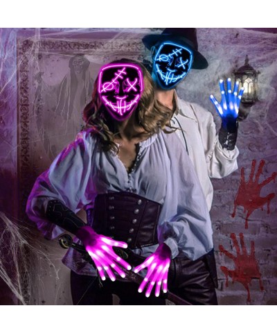 2 Set Halloween LED Mask with Gloves Light up Glow Gloves Scary Mask for Kids Adults Halloween Costumes Cosplay Party $35.61 ...