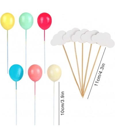 15pcs Cake Topper Birthday Set Happy Birthday Banner Topper Handmade Cupcake Topper including Colorful Rainbow Clouds Balloon...