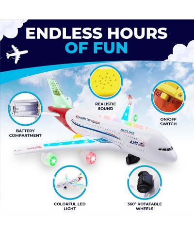 Airplane Toys for Kids Bump and Go Action Toddler Toy Plane with LED Flashing Lights and Sounds for Boys & Girls 3 -12 Years ...