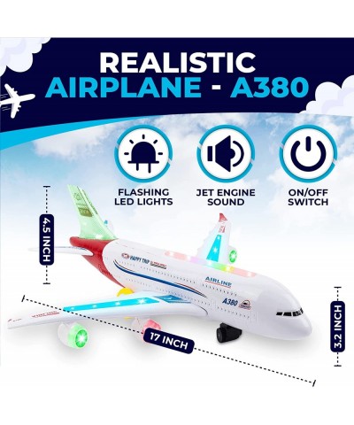 Airplane Toys for Kids Bump and Go Action Toddler Toy Plane with LED Flashing Lights and Sounds for Boys & Girls 3 -12 Years ...