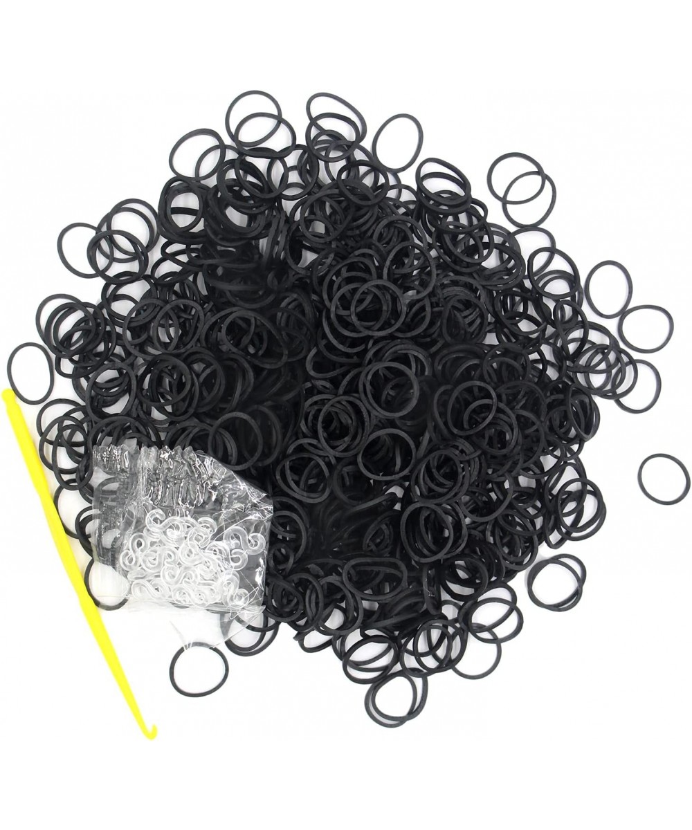 Rubber Bands -3000pcs Rubber Loom Bands Barcelet Making Kit 25pcs S-Clips 5-Hooks ( Black) $16.36 Craft Kits